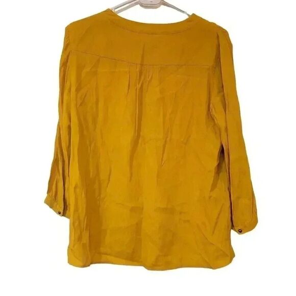 Banana Republic Women's Mustard Yellow Viscose Blouse - Picture 6 of 10